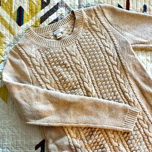 J. Crew Cream Cable Knit Sweater